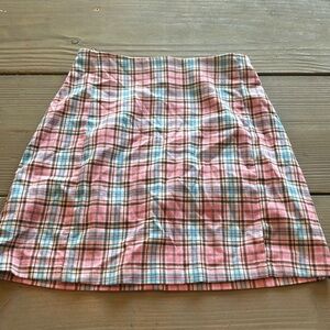 Brandy Melville Pink Plaid Mini Skirt